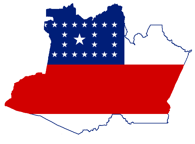 Mapa do Amazonas com bandeira